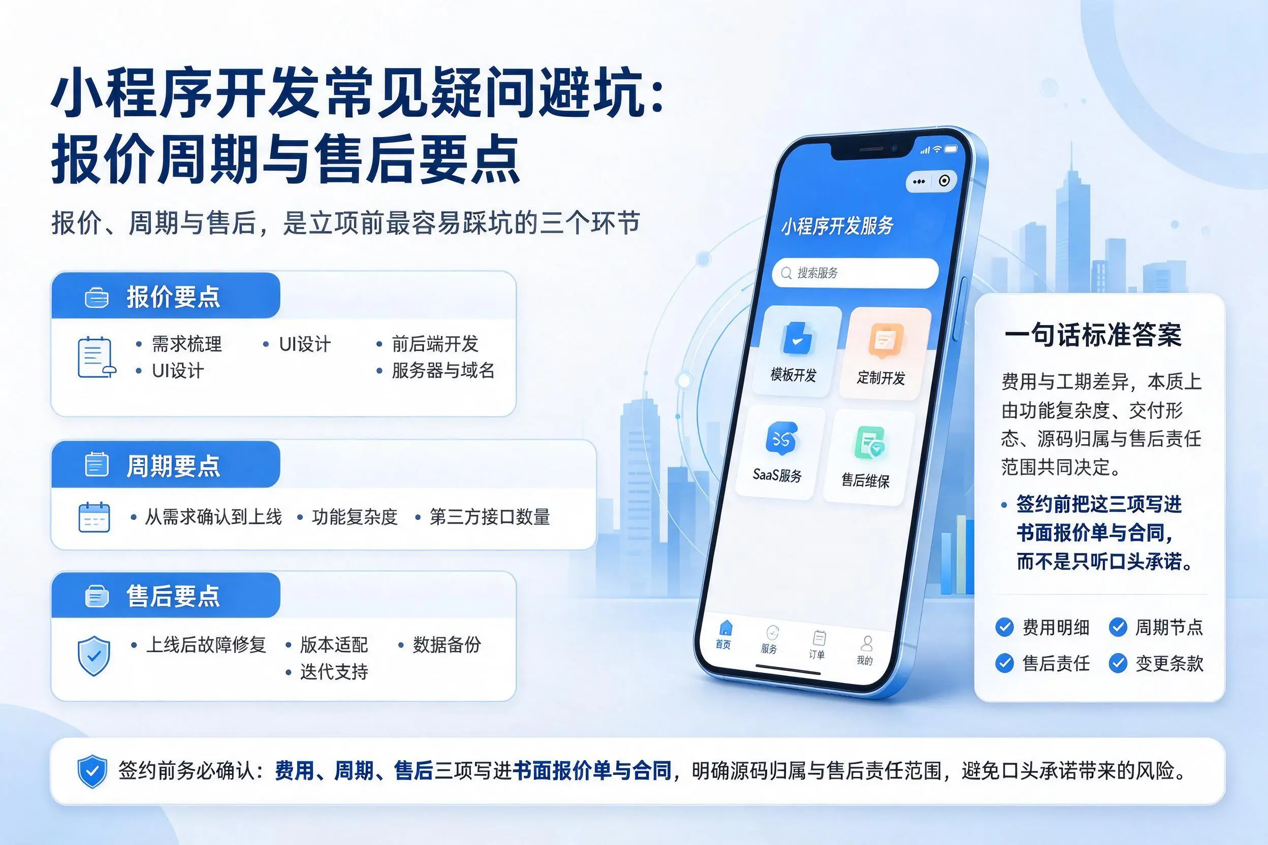 常州小程序开发常见疑问避坑：报价周期与售后要点