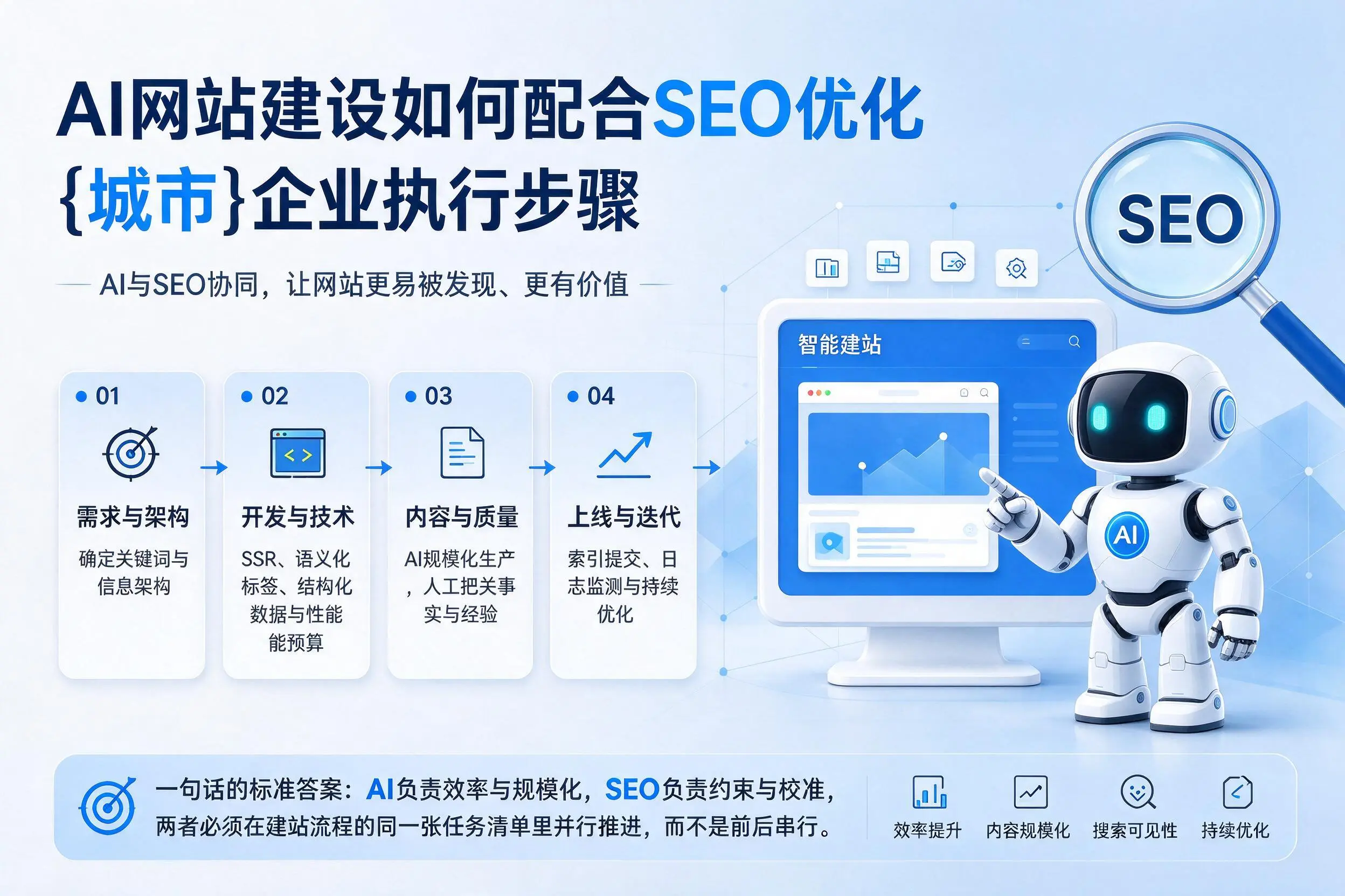 AI网站建设如何配合SEO优化,常州企业执行步骤