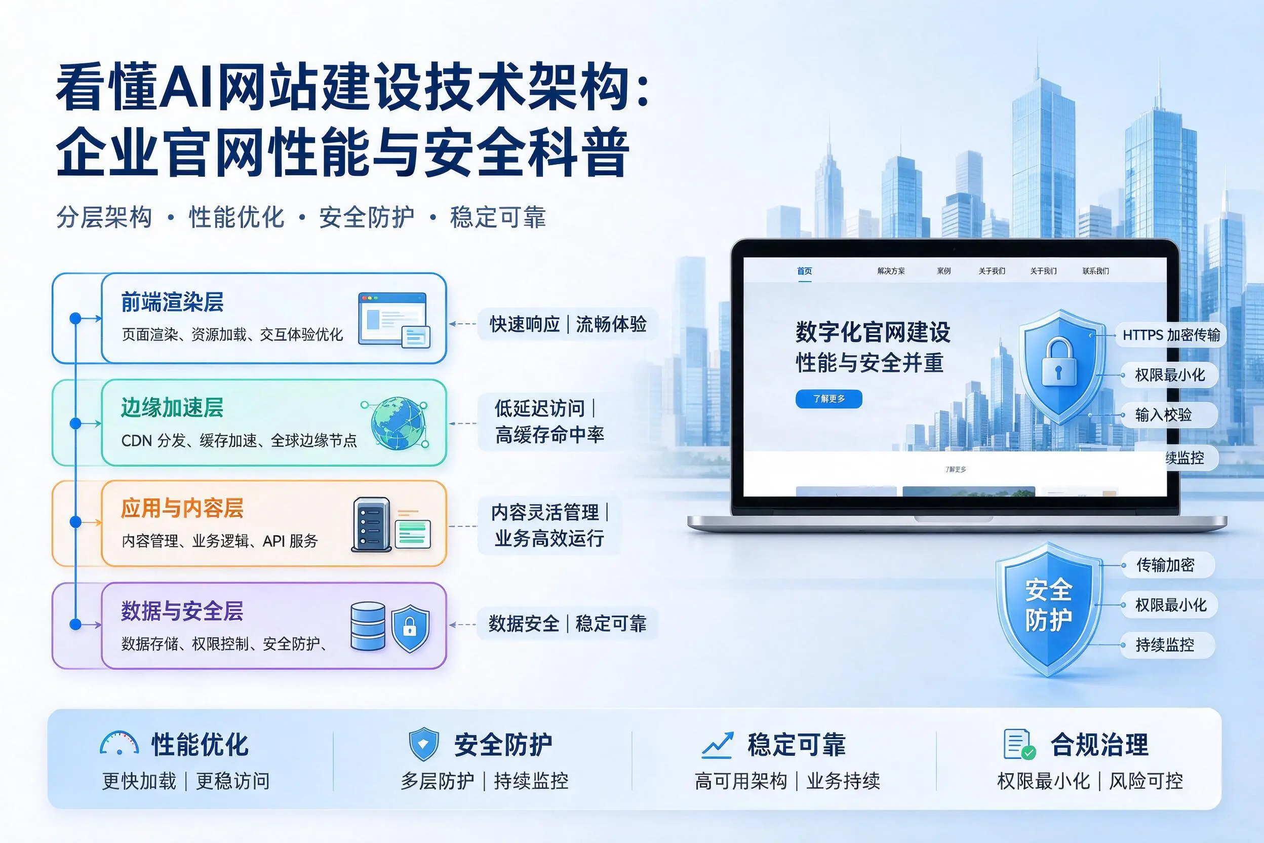看懂AI网站建设技术架构:常州企业官网性能与安全科普
